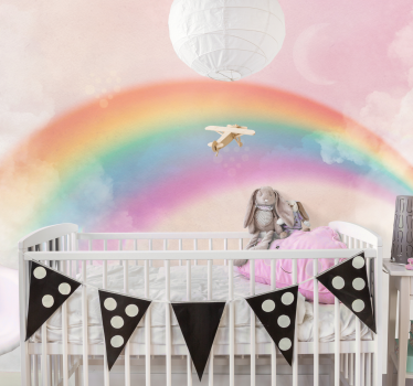 Kinder fotobehang Regenboogwolken - TenStickers