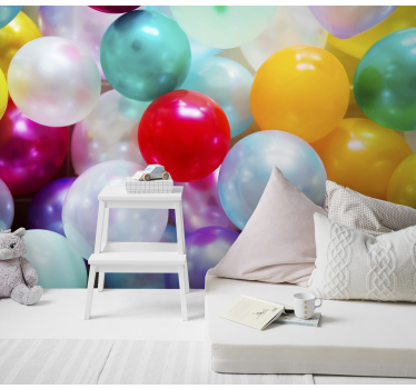 Levendige ballon mozaïek fotobehang kinderkamer - TenStickers