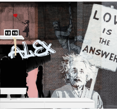 Liefde is het antwoord Fotobehang graffiti - TenStickers