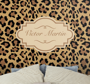 Luipaardprintpatroon foto behang dieren - TenStickers