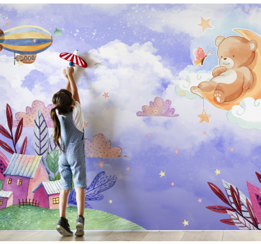 Magische fotobehang over land en lucht - TenStickers