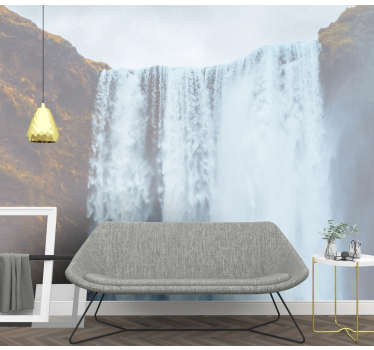 Majestueuze watervalstroom foto behang waterval - TenStickers