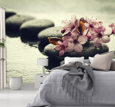 Fotobehang met stenen op mooi water - TenStickers