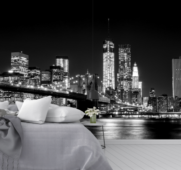 New york oost rivier skyline fotobehang - TenStickers