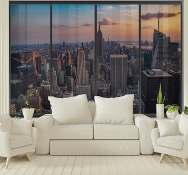 New York fotobehang New york raam met uitzicht - TenStickers