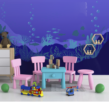 Onderwaterleven fotobehang kinderkamer - TenStickers