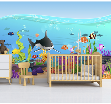 Onderwaterleven in zee foto behang kinderkamer - TenStickers