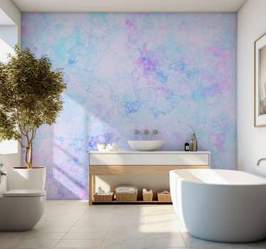 3D behang Paars blauwe bubbels badkamer - TenStickers