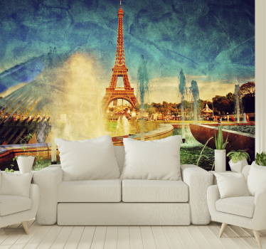 Parijs bij nacht Fotobehang Paris - TenStickers