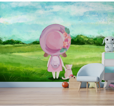 Pastorale fantasiescène fotobehang kinderkamer - TenStickers