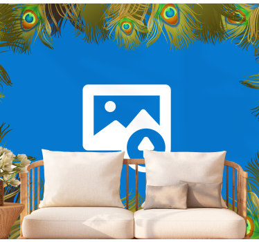 Pauwenveer omringen fotobehang print - TenStickers