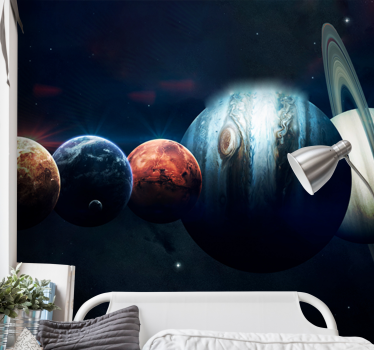 Planeten in een baan fotobehang ruimte - TenStickers