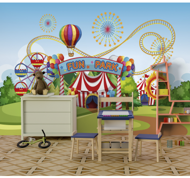 Attractiepark foto behang kinderkamer - TenStickers