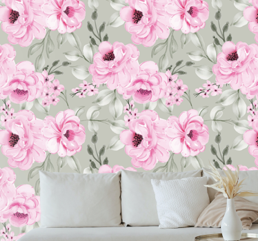 Pastel pioenrozen arrangement bloemen foto behang - TenStickers