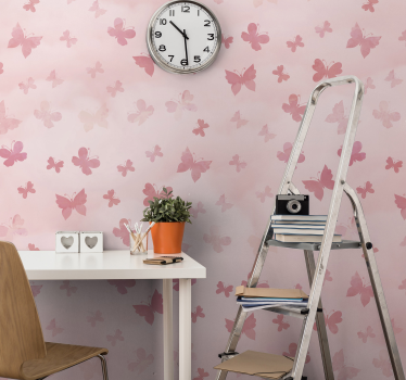 Roze foto behang Roze vlinders - TenStickers