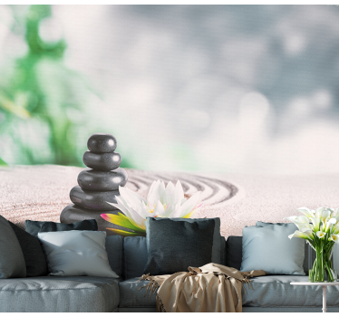 Serene stenen stapelen zen fotobehang - TenStickers
