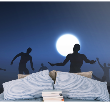 Slaapkamer fotobehang Enge zombies in mist - TenStickers