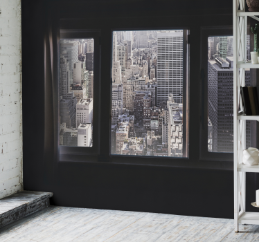 Stedelijk raam uitzicht fotobehang New York - TenStickers