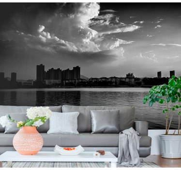 Stedelijke reflectie skyline fotobehang stad - TenStickers