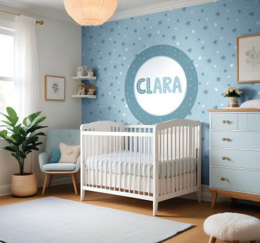 Sterren patroon foto behang babykamer - TenStickers