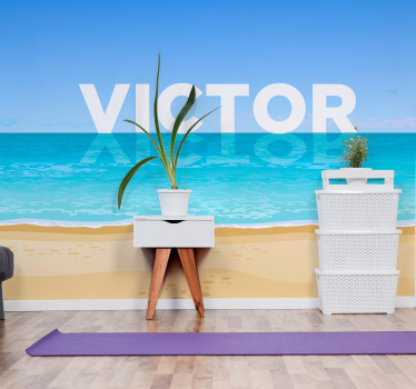 Strand met water fotobehang zee - TenStickers