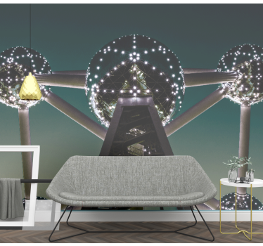Structuur van het atomium in brussel fotobehang stad - TenStickers