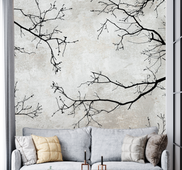 Tak silhouet ontwerp fotobehang natuur - TenStickers