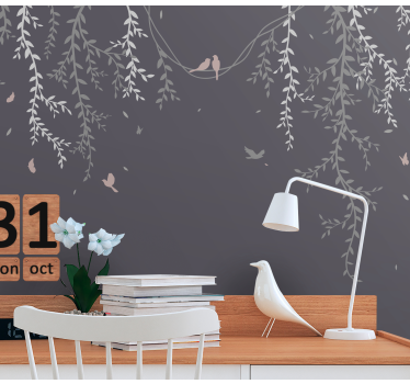 Takken met vogels fotobehang natuur - TenStickers