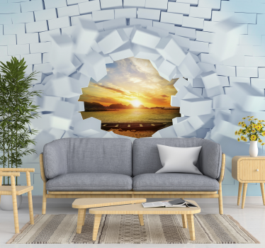 Trompe-l'oeil 3d fotobehang behang - TenStickers