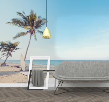 Tropisch strand met palmboom landschap fotobehang - TenStickers