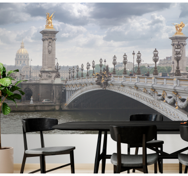 Uitzicht op pont alexandre iii fotobehang stad - TenStickers