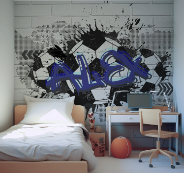 Urban foto behang Voetbal graffiti - TenStickers
