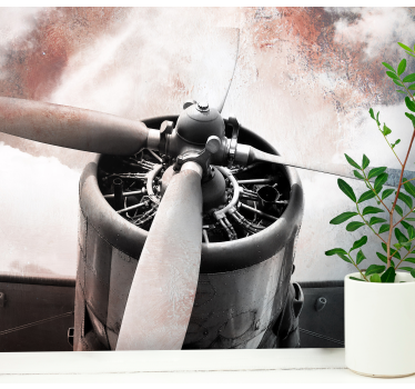 Vintage vliegtuigpropeller fotobehang voertuigen - TenStickers