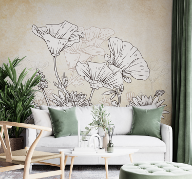 Vintage weide Fotobehang roos - TenStickers