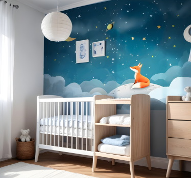 Vos aan de hemel foto behang babykamer - TenStickers