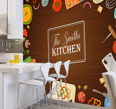 Warme culinaire vibes fotobehang keuken - TenStickers