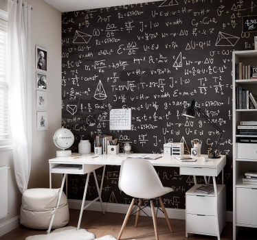 Wiskunde schoolbord patroon fotobehang tienerkamer - TenStickers