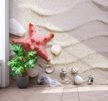 Zeesterren en schelpen fotobehang zee - TenStickers