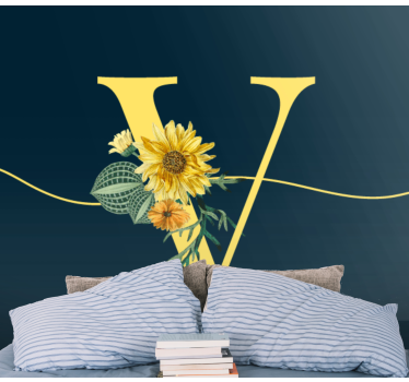 Zonnebloem initiële elegantie bloemen foto behang - TenStickers