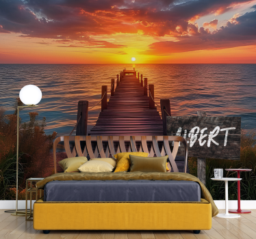 Zonsondergang pad naam Fotobehang tienerkamer - TenStickers