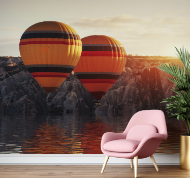 Zwevende hete lucht fotobehang natuur - TenStickers