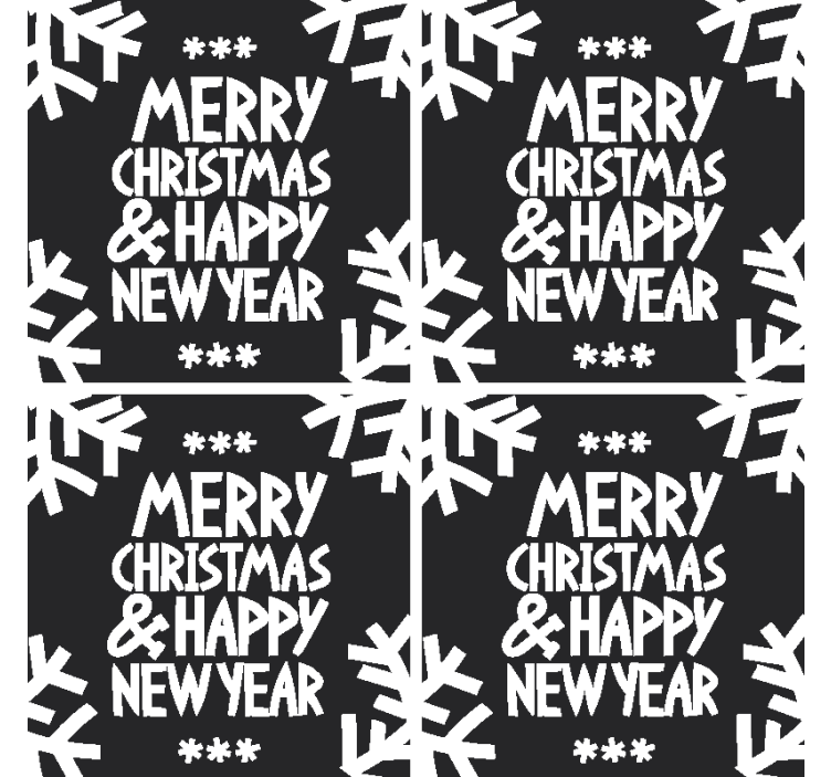 Prettige kerstdagen en gelukkig nieuwjaar coaster - TenStickers