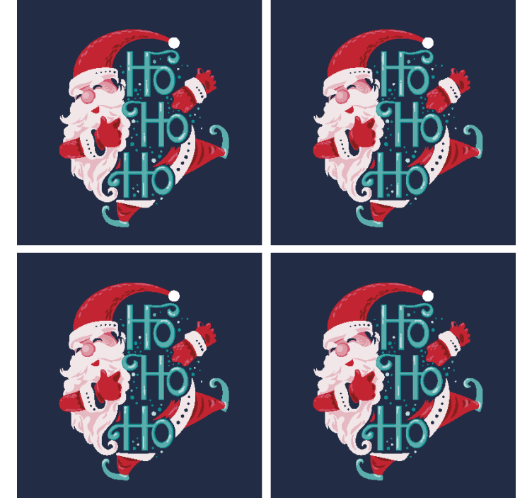 Kerst onderzetters Kerstman - TenStickers