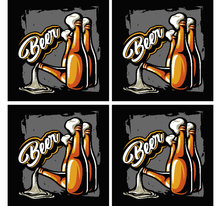 Bier onderzetters Bier fles - TenStickers