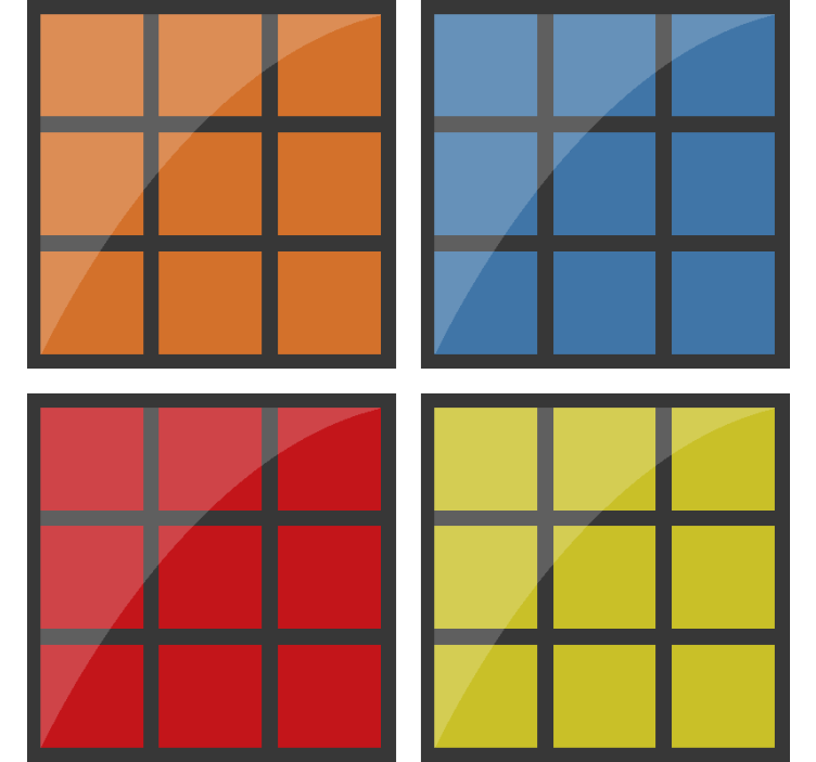 Rubik's Kubus spel onderzetters - TenStickers