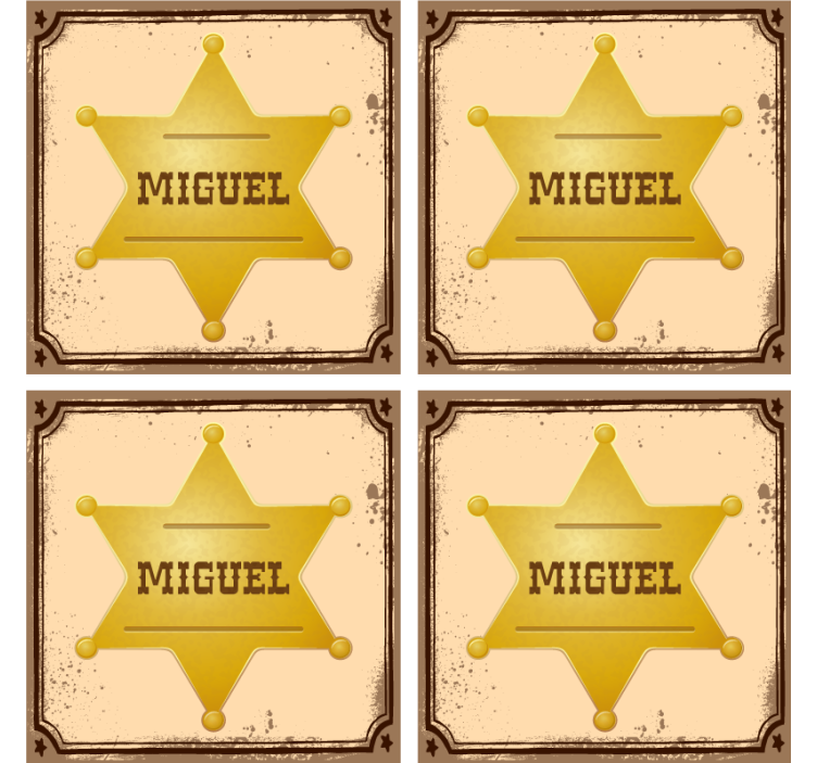 Gepersonaliseerde sheriff badge onderzetters - TenStickers