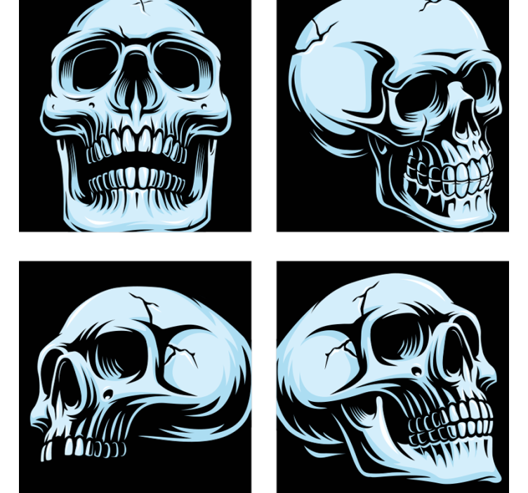 Enge onderzetters Grote schedel onderzetter - TenStickers