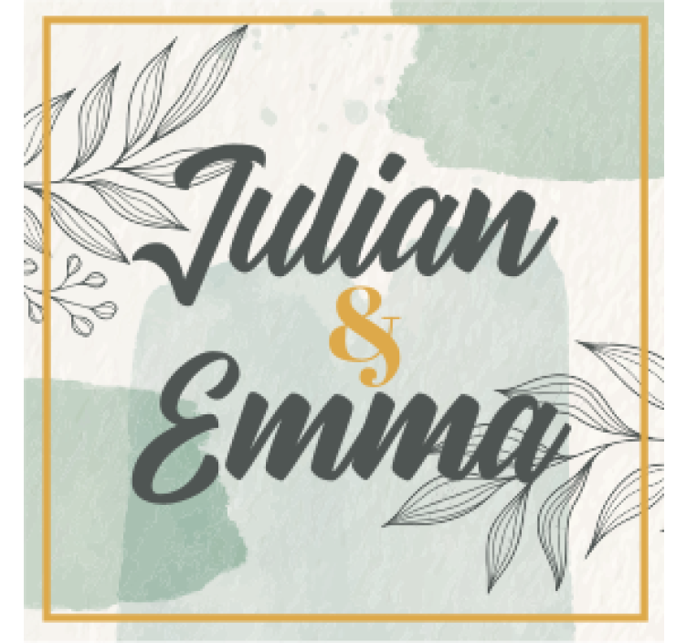 Gepersonaliseerd naamontwerp onderzetters bruiloft - TenStickers