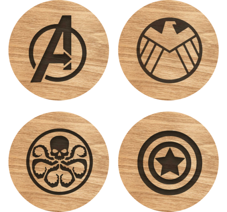 Enge onderzetters Avengers onderzetters set - TenStickers