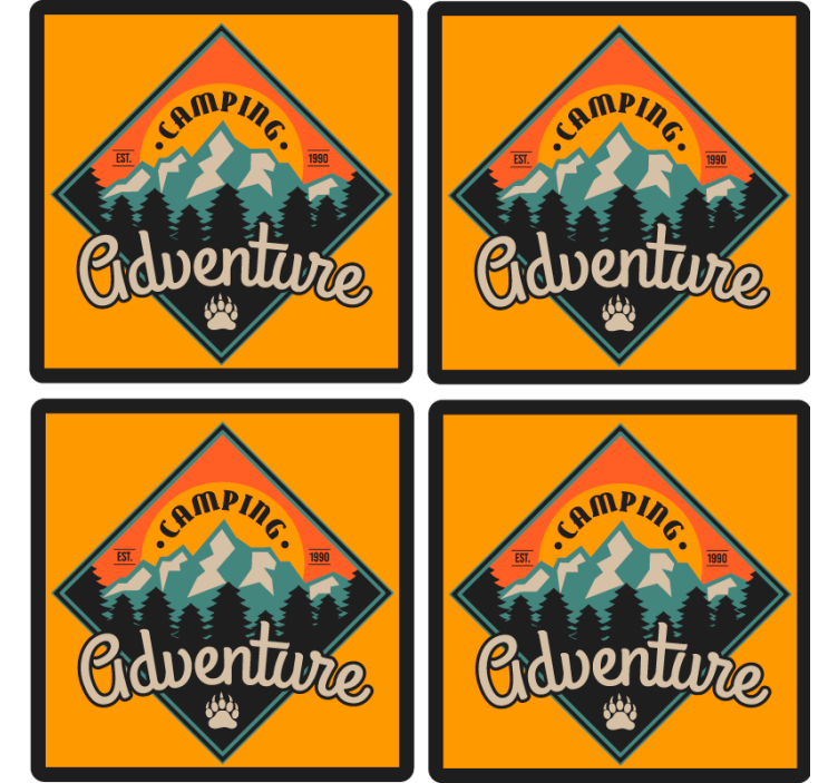 Camping avontuur vintage onderzetter - TenStickers